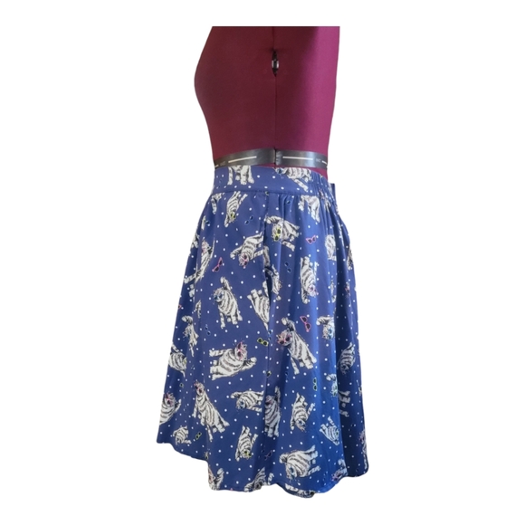 Full, Swing Skirt, Blue, Cats With Sunglasses, Pockets, XL - Picture 4 of 8